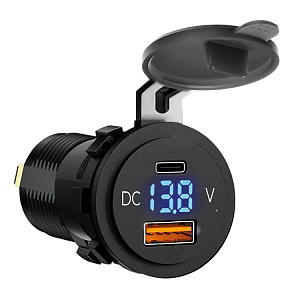 АЗУ WALKER  WCR-07, 38Вт, врезное, USB/Type-C, поддержка QC/PD, черное