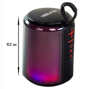 Колонка WALKER WSP-125, Bluetooth, 5Вт*1, стереопара TWS, подсветка, черная