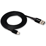 Кабель USB "WALKER" C705, 3.1А, Type-C, поддержка QC, нейлон, черный