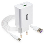 СЗУ L036, 18Вт, USB, поддержка QC, + кабель Micro, белое (-)