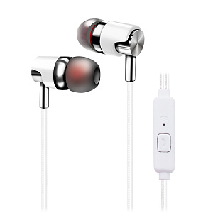 Наушники WALKER H520, TYPE-C, микрофон, кнопка ответа, белые