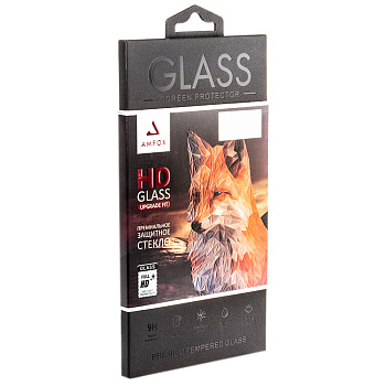Стекло AMFOX для Samsung A12, "Full glue", с рамкой, черное