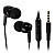 Наушники EP37, микрофон, кнопка ответа, черные (-)