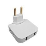 Тройник WALKER WH-04 в розетку, 2хEU-разъем, 2хUSB (1А), поворотный, плоский, 3 шт, белый