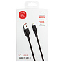 Кабель USB NB-055, 5А, Lightning, поддержка QC, нейлон, черный (+/-)