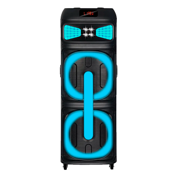 Колонка NDR-2250, Bluetooth, 112 см, дин.2шт/12",100Вт, ,пульт,2беспр.микрофона, подсветка, черная