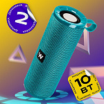 Колонка WALKER WSP-110, Bluetooth, 5Вт*2, стереопара TWS, бирюзовая