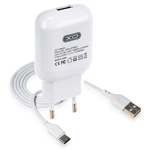 СЗУ L037, 10,5Вт, 2.1A, USB, + кабель Type-C, белое (-)