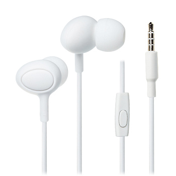 Наушники S06, микрофон, кнопка ответа, белые