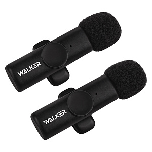 Беспроводной микрофон WALKER WRM-53, петличный, Type-C/Lightning, черный