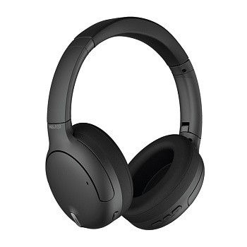 Наушники WALKER WBT-93, Bluetooth, PREMIUM, гибридные, ANC/ENC, микрофон, кейс, полноразм, черные