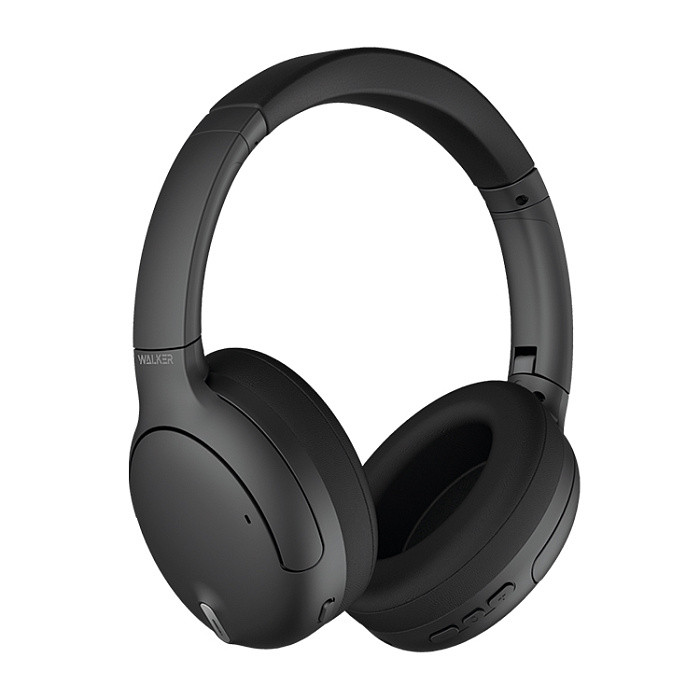 Наушники WALKER  WBT-93, Bluetooth, PREMIUM, гибридные, ANC/ENC, микрофон, кейс, полноразм, черные