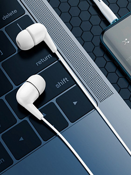 Наушники WALKER H305, микрофон, кнопка ответа, белые