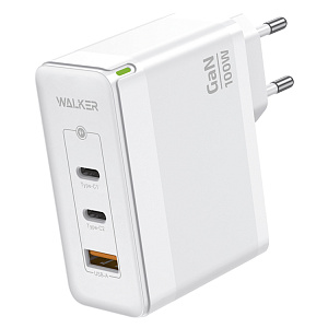 СЗУ WALKER WH-47 GaN, 3.25А, 100Вт, USB/Type-Cx2, поддержка QC+PD, (уценка)