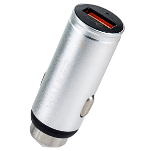 АЗУ WALKER  WCR-23, 3А, 18Вт, USB, поддержка QC, серебряное