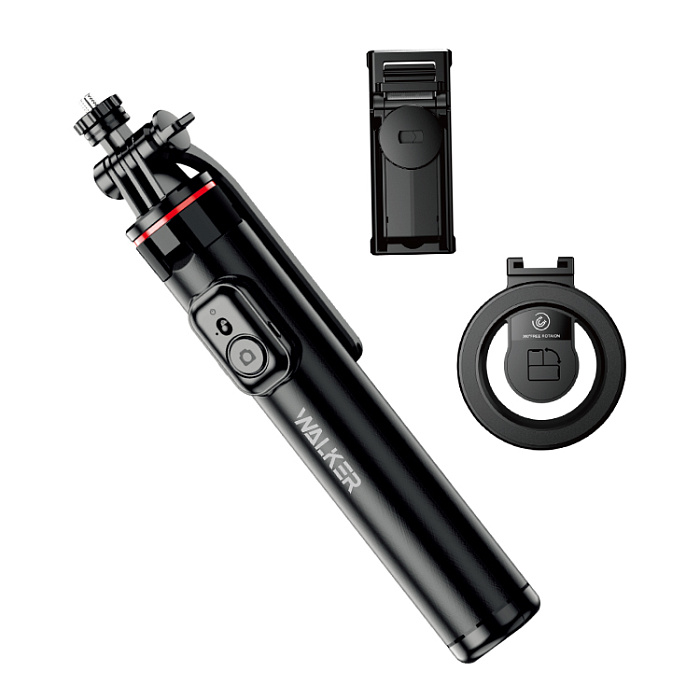 Трипод для селфи WALKER WTR-53, 132 см, 2 крепления, магнитное кольцо, Bluetooth-пульт