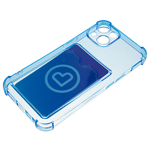 Накладка для Apple iPhone 11, с карманом для карт, голубая