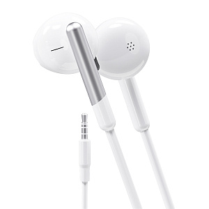 Наушники WALKER H315, вкладыши, микрофон, кнопка ответа, белые