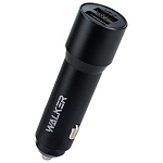 АЗУ WALKER  WCR-22, 2.4А, 12Вт, USBx2, длинный корпус, черное