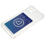 Накладка для Apple iPhone 14 Plus, с карманом для карт, прозрачная