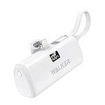 Power Bank Walker WB-965 Mini, 20Вт, 5000 mAh, Li-Pol, Lightning/Type-C, PD, дисплей, белый