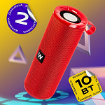 Колонка WALKER WSP-110, Bluetooth, 5Вт*2, стереопара TWS, красная