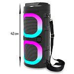 Колонка ABS-4215, Bluetooth, 42см, дин.2шт/4", 10Вт, подсветка, ремень на плечо, пульт, (мятая упак)