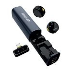 Беспроводной микрофон WALKER WRM-65, петличный, в кейсе, Type-C/для Lightning, серый