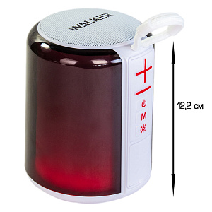 Колонка WALKER WSP-125, Bluetooth, 5Вт*1, стереопара TWS, подсветка, (мятая упак)