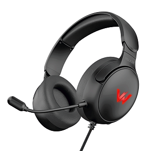 Наушники WALKER  WBT-61, проводные, полноразмерные, гибкий микрофон, с подcветкой, черный
