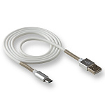 Кабель USB "WALKER" C720, 2.4А, Micro USB, поддержка QC, с пружиной, белый