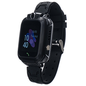 Смарт-часы H100, диаг 1,44', SIM-карта, 400 mAh, камера, детские, черные (-)