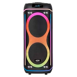 Колонка NDR-820,Bluetooth,64см,дин.2шт/8",40Вт,пульт, беспр.микрофон, подсветка, черная 
