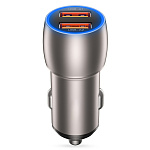 АЗУ CC52, 36Вт, USBx2, поддержка QC, серое (-)