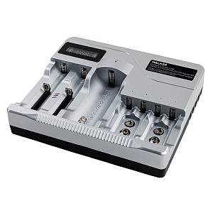 ЗУ WALKER  WH-19 для аккумуляторных батареек (9В, 3.7В, 1.2В), для 7 АКБ, серое