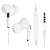 Наушники EP22, микрофон, кнопка ответа, рег. громкости, белые (-)