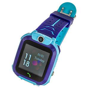 Смарт-часы H100, диаг 1,44', SIM-карта, 400 mAh, камера, детские, синие (-)