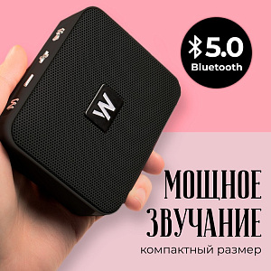 Колонка WALKER WSP-100, Bluetooth, 5Вт*1, стереопара TWS, черная