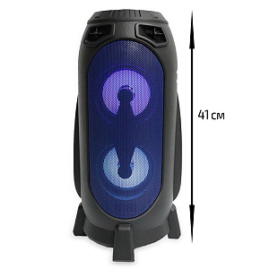 Колонка ABS-4205, Bluetooth, 41см, дин.2шт/4", 10Вт, подсветка, ремень на плечо, пульт, цвет в ассор