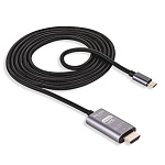 Кабель HDMI/TYPE-C WALKER WHD-58 (2 м), поддержка 4К/60Гц (без доп. питания), серый