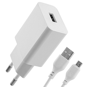 СЗУ L127, 18Вт, USB, поддержка QC, + кабель Micro USB, белое