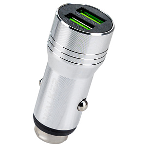 АЗУ WALKER  WCR-21, 2.4А, 12Вт, USBx2, серебряное