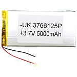 АКБ универсальная с проводками, 3,7x66x125 мм (6000 mAh)