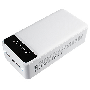 Power Bank PR-164, 30000 mAh, 2A вх/вых, USBx2, дисплей, белый (-)