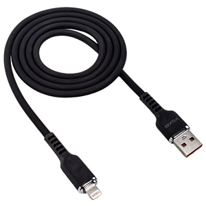 Кабель USB "WALKER" C795, 3.3А, Lightning, поддержка QC, мягкий силикон, черный