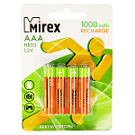 Аккумулятор Ni-MH "Mirex" HR03-E4 1000 mAh (AAA, 4/40/200) в блистере