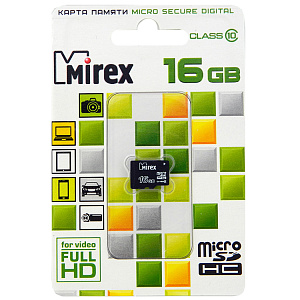 Карта MicroSD  16 Gb "MIREX" Class 10