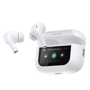 Наушники WALKER WTS-85, шумопод. ANC, сенсорный дисплей, белые