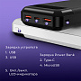 Power Bank Walker WB-525, 20000 mAh, Li-Pol, 3A, поддержка QC+PD, черный