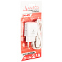 СЗУ AMFOX AH-45, 2.1A, 10,5Вт, USB, + кабель Lightning, белое